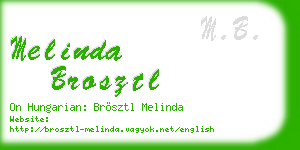 melinda brosztl business card