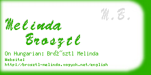 melinda brosztl business card